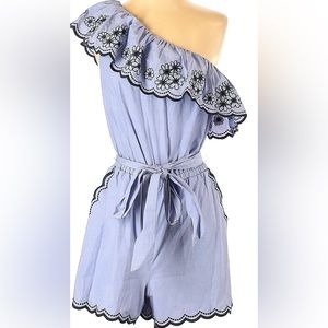 NWT Kate Spade Light Blue Daisy Embroidered Romper